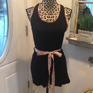 Katiek Racer back long tank w pink belt/lace